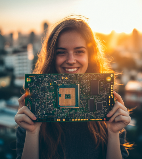 onkelom_a_happy_young_woman_holding_an_showing_motherboard_cine_cec48a29-7f68-4d27-852a-7b05763ba85c